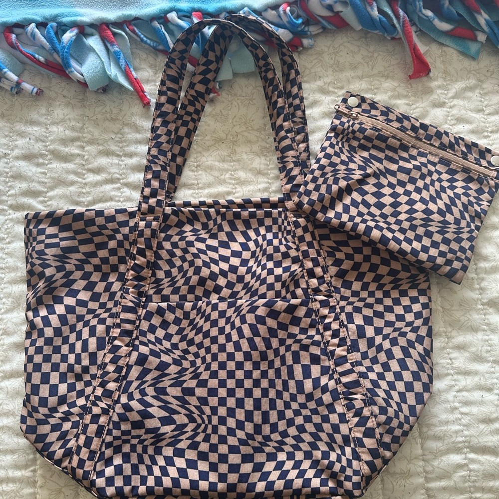 BAGGU indigo trippy checker cloud bag (regular)